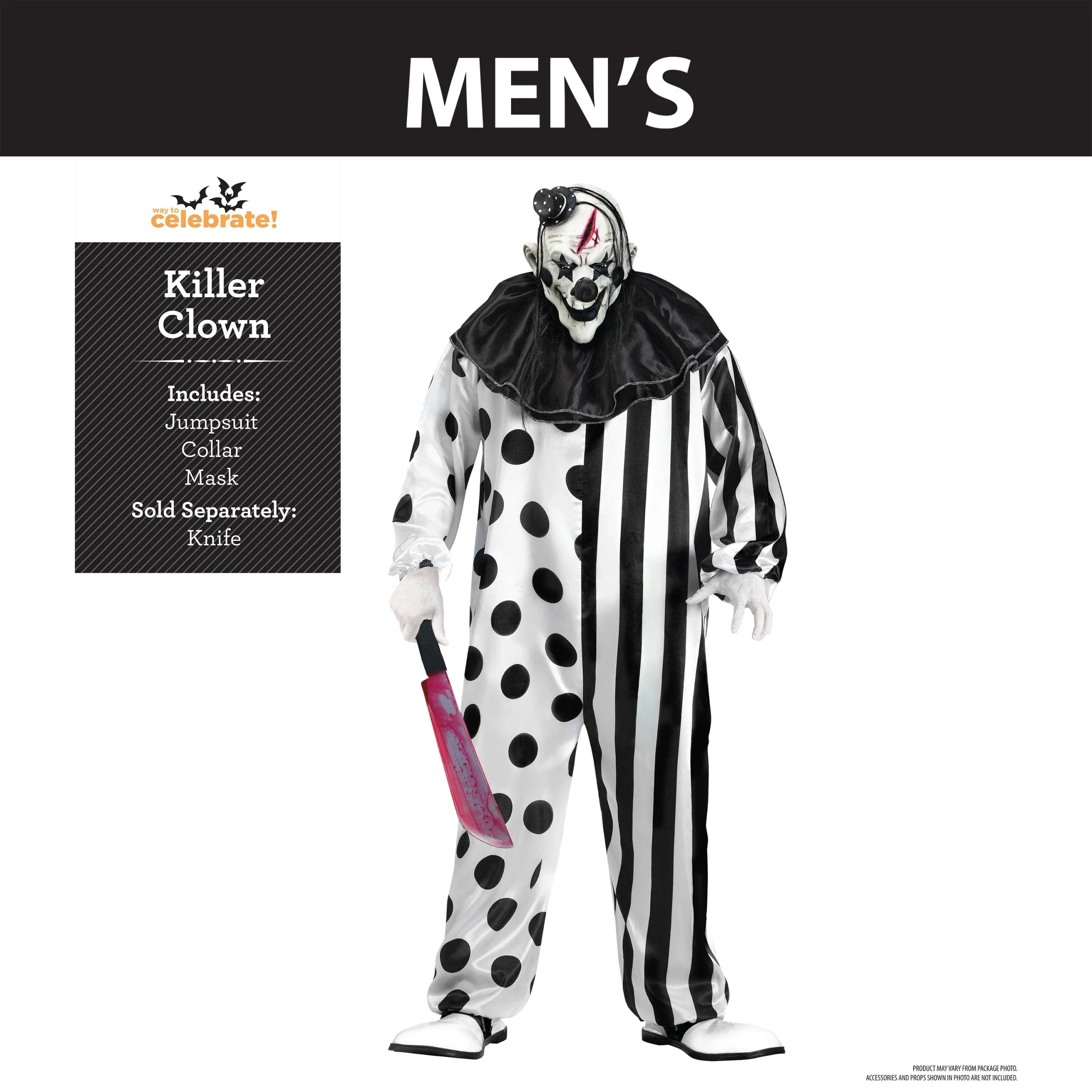 Killer Clown, Halloween Costume for Adults, by Way to Celebrate - Image 11