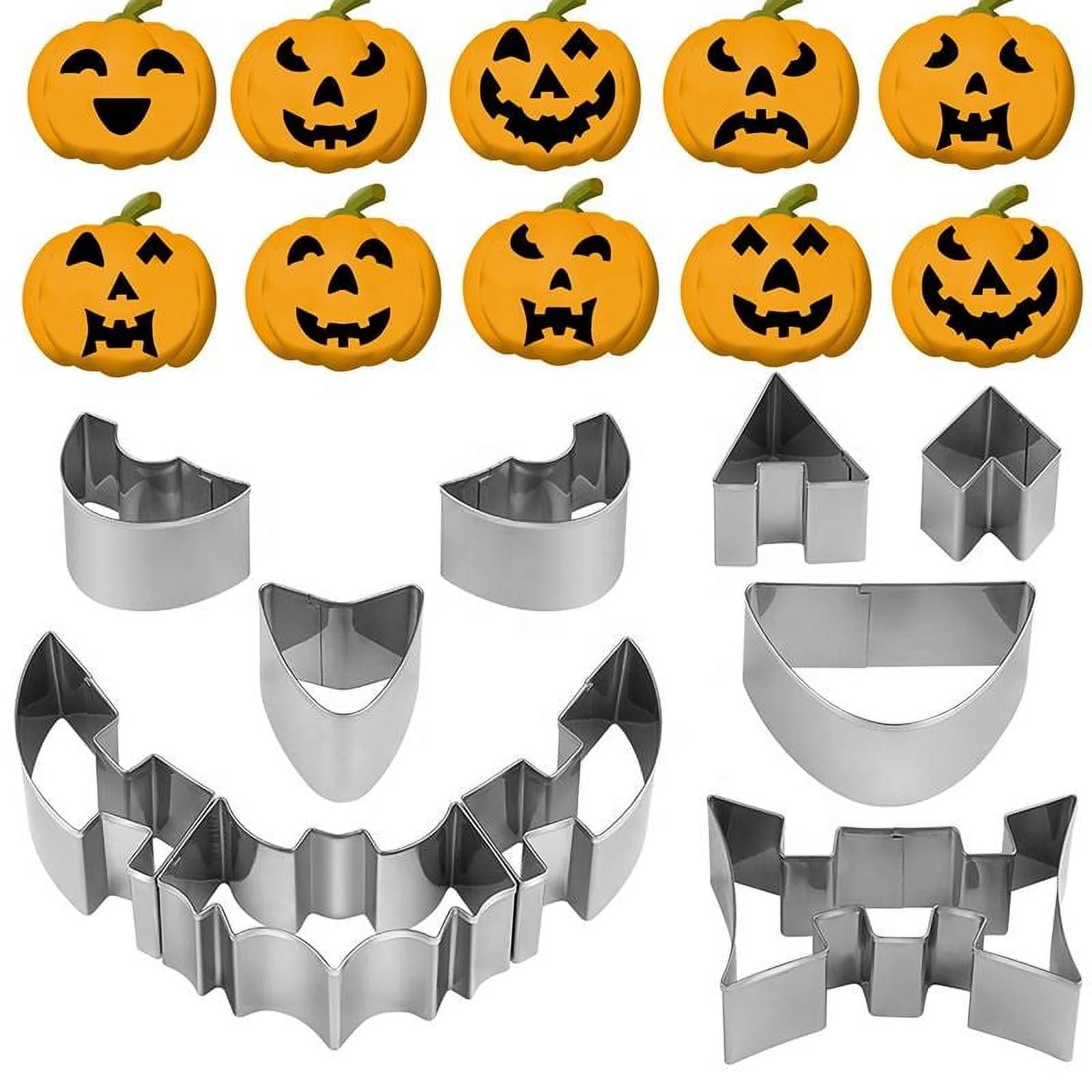 15 Pieces Halloween Pumpkin Carving Kit + Hammer, Professional Stainless Steel Carving Punchers Tools Set, Pumpkin Cutting Sculpting Tool for Halloween Decoration Jack-O-Lanterns - Image 8