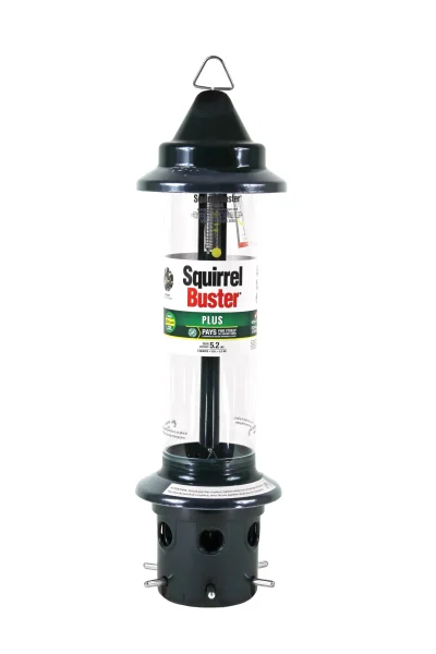 Brome Squirrel Buster Plus Tube Bird Feeder, 23 in, 3 Qt, 2 Pack - Cardinal Perch Ring